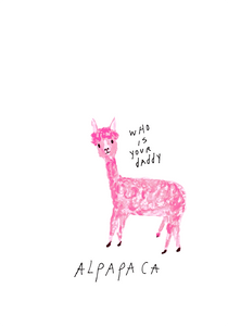 Alpapaca - Fluor Roze Riso Print